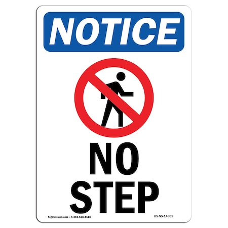 Signmission OSHA Notice, 7" Height, No Step Sign With Symbol, 7" X 5", Portrait OS-NS-D-57-V-14852